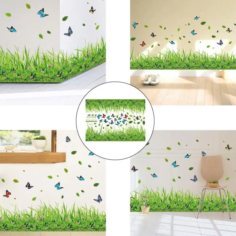 3D Nature Wall Sticker, Living Room Bedroom Bathroom Vinyl Decals Art, Home Decoration Mural, Bathroom Kitchen Living Room Window Art, Grass Border Wall Sticker 3D Nature Wall Sticker, Living Room Bedroom Bathroom Vinyl Decals Art, Home Decoration Mural, Bathroom Kitchen Living Room Window Art, Grass Border Wall Sticker
